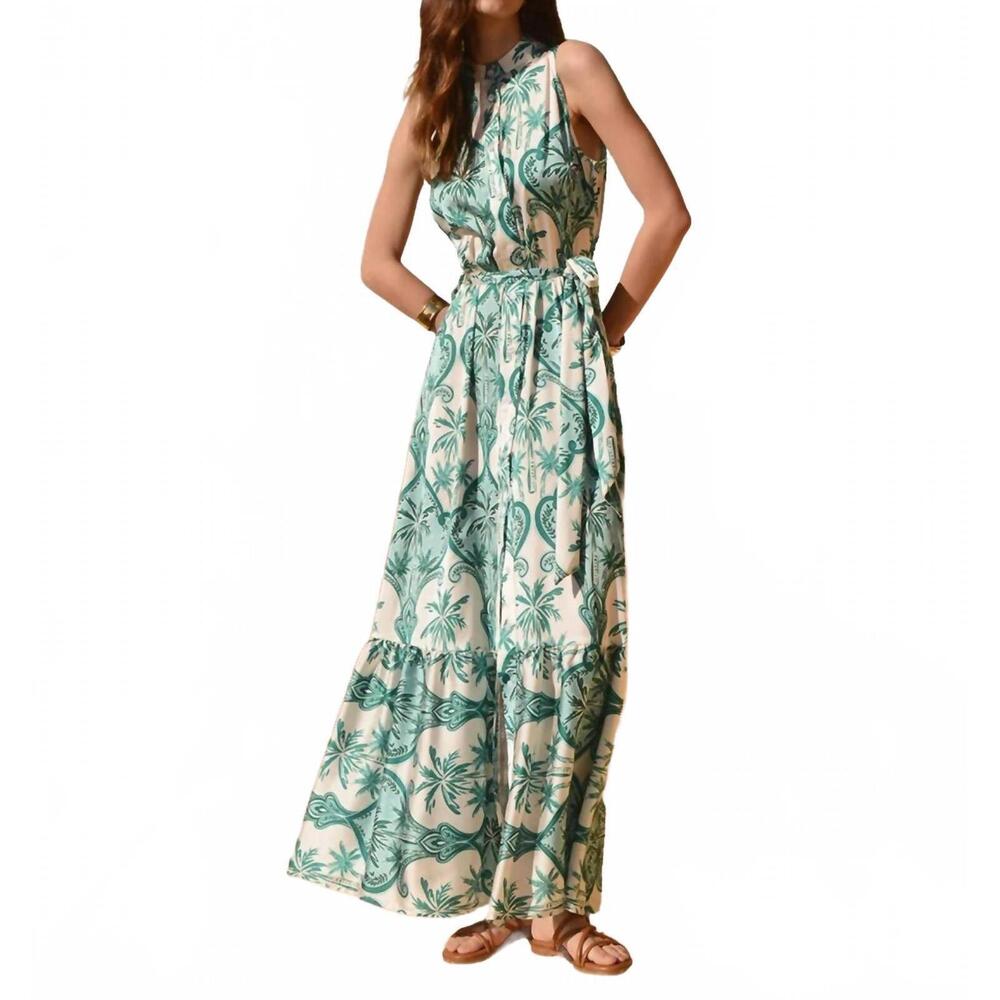 NEW KASIA lemnos chemise maxi dress in green